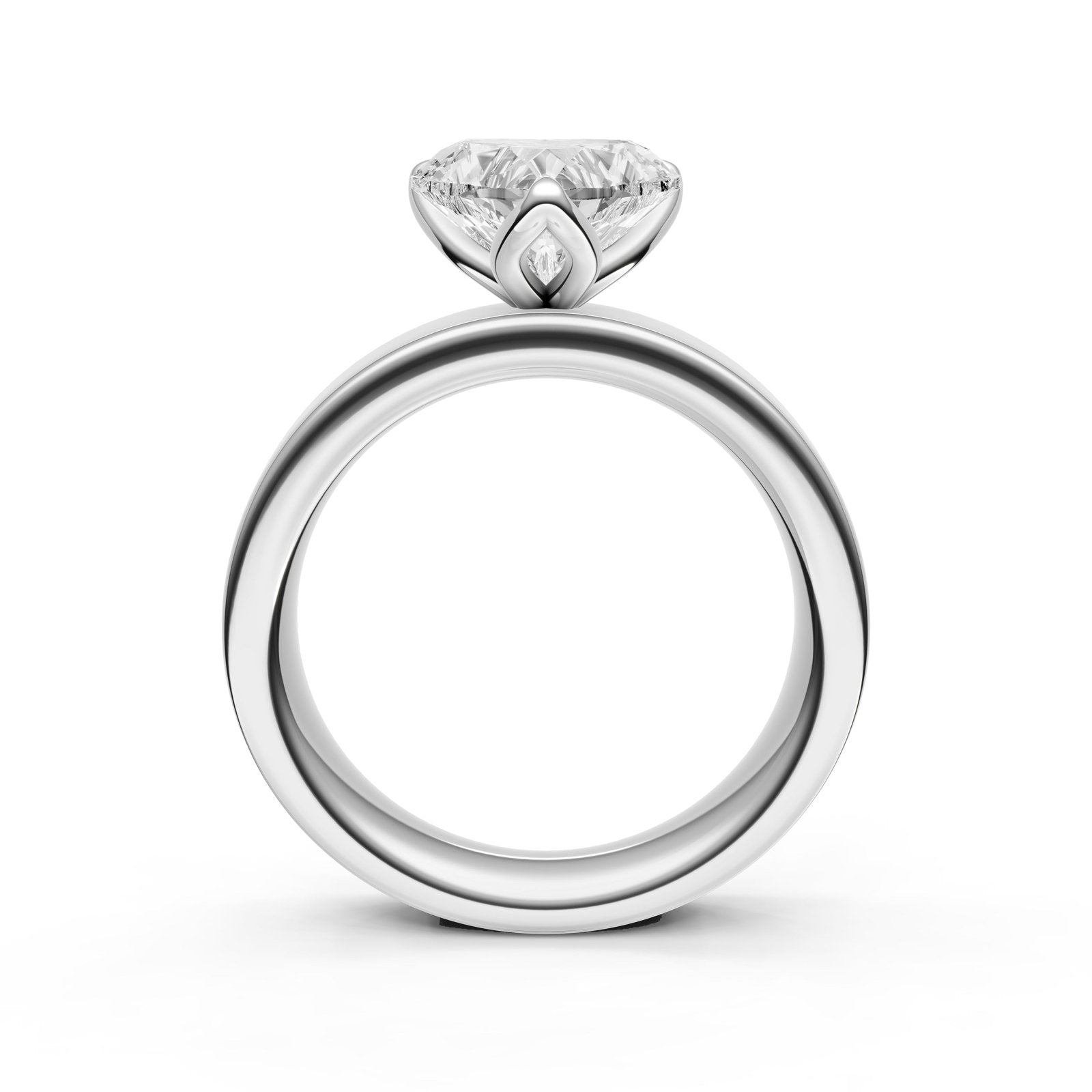 Birmingham Jewelry - Petal Wide Engagement Ring (Heart Shape) - Birmingham Jewelry