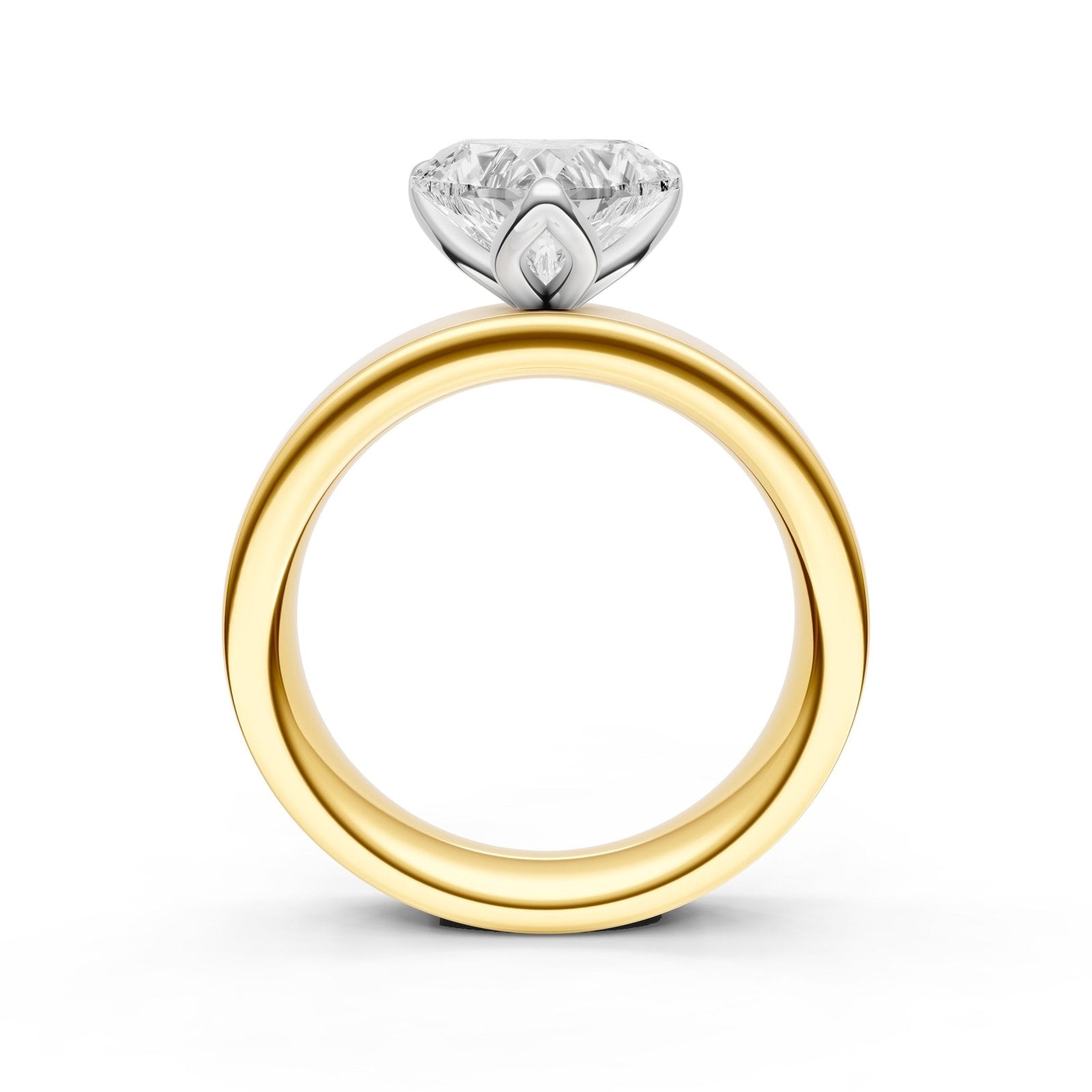 Birmingham Jewelry - Petal Wide Engagement Ring (Heart Shape) - Birmingham Jewelry
