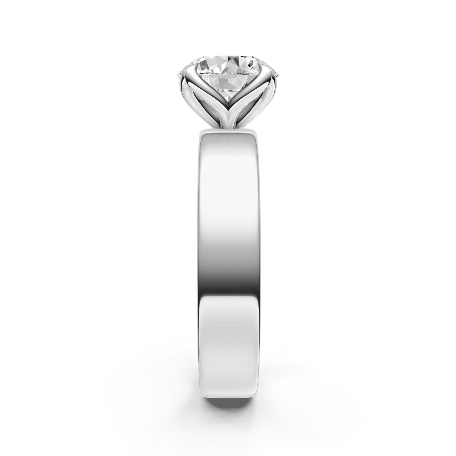 Birmingham Jewelry - Petal Wide Engagement Ring (Round) - Birmingham Jewelry