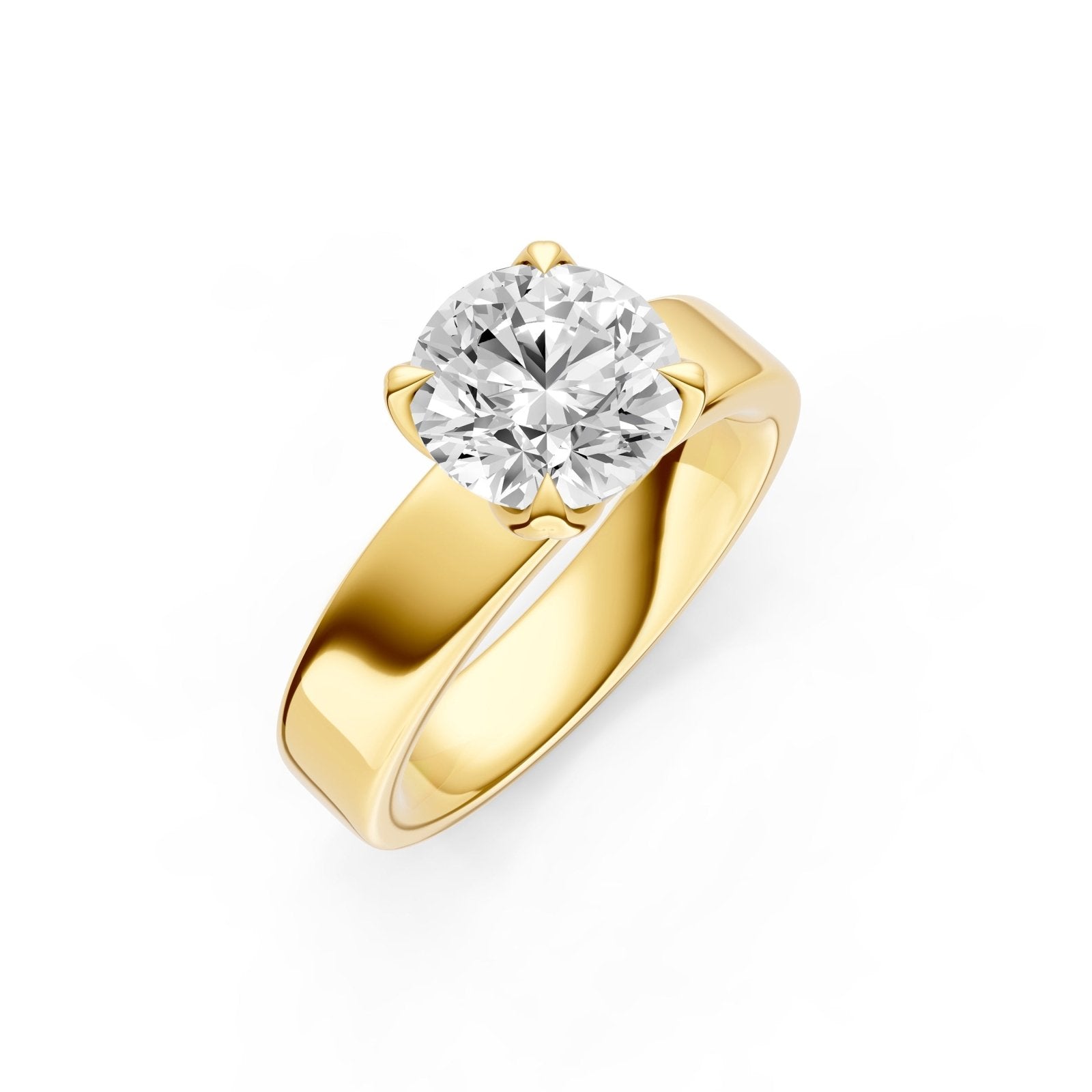 Birmingham Jewelry - Petal Wide Engagement Ring (Round) - Birmingham Jewelry
