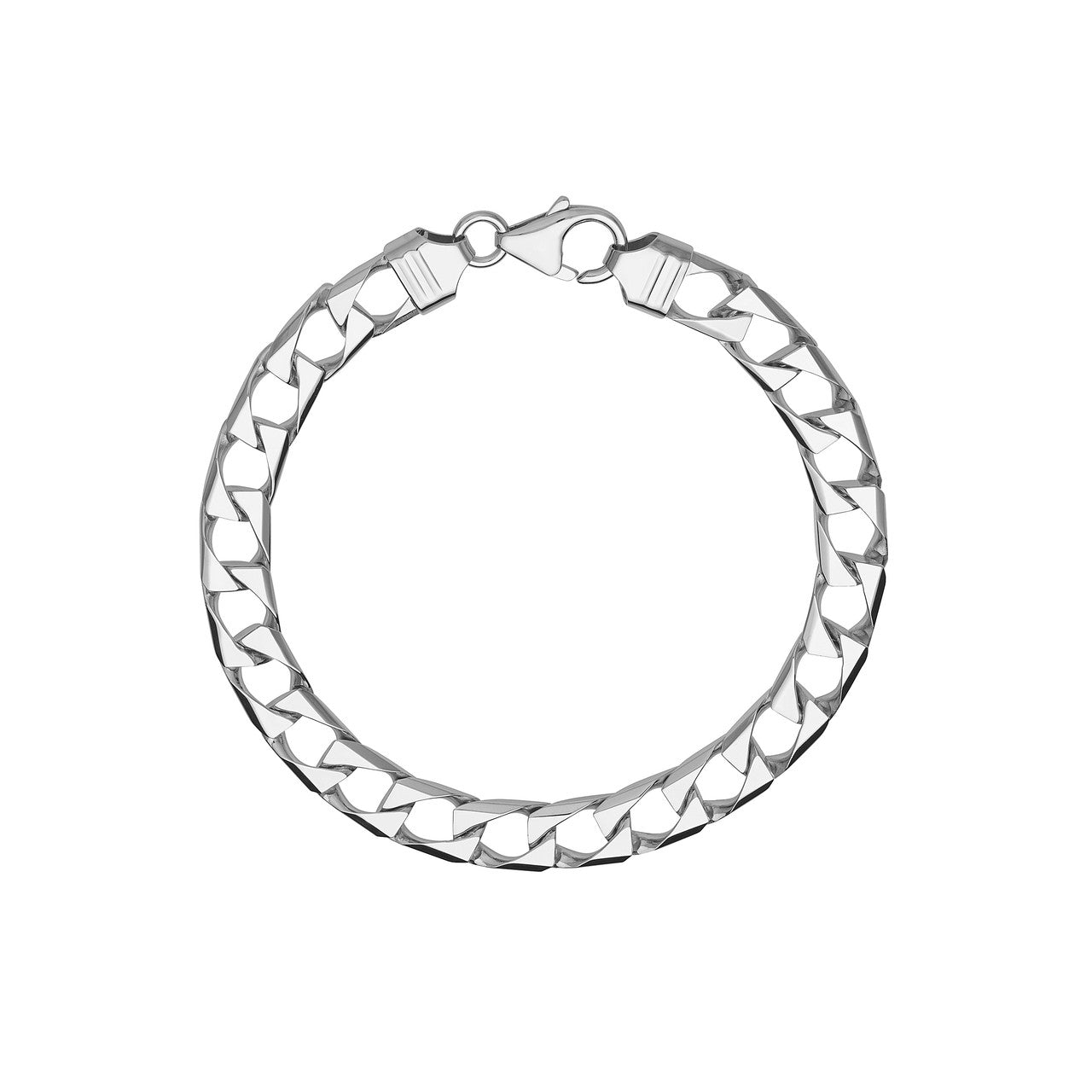 Birmingham Jewelry - Sterling Silver 11.70mm Square Curb Bracelet - Birmingham Jewelry