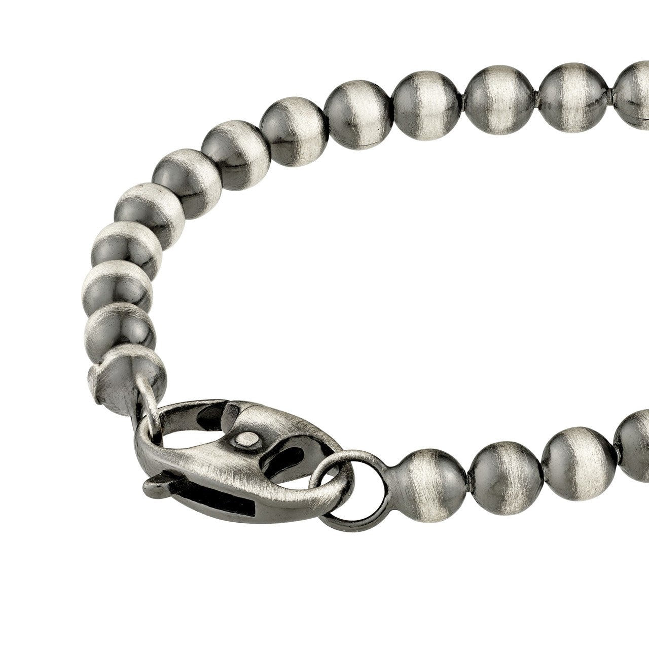 Birmingham Jewelry - Sterling Silver 5.00mm Round Bead Mariner Lock Chain Bracelet - Birmingham Jewelry