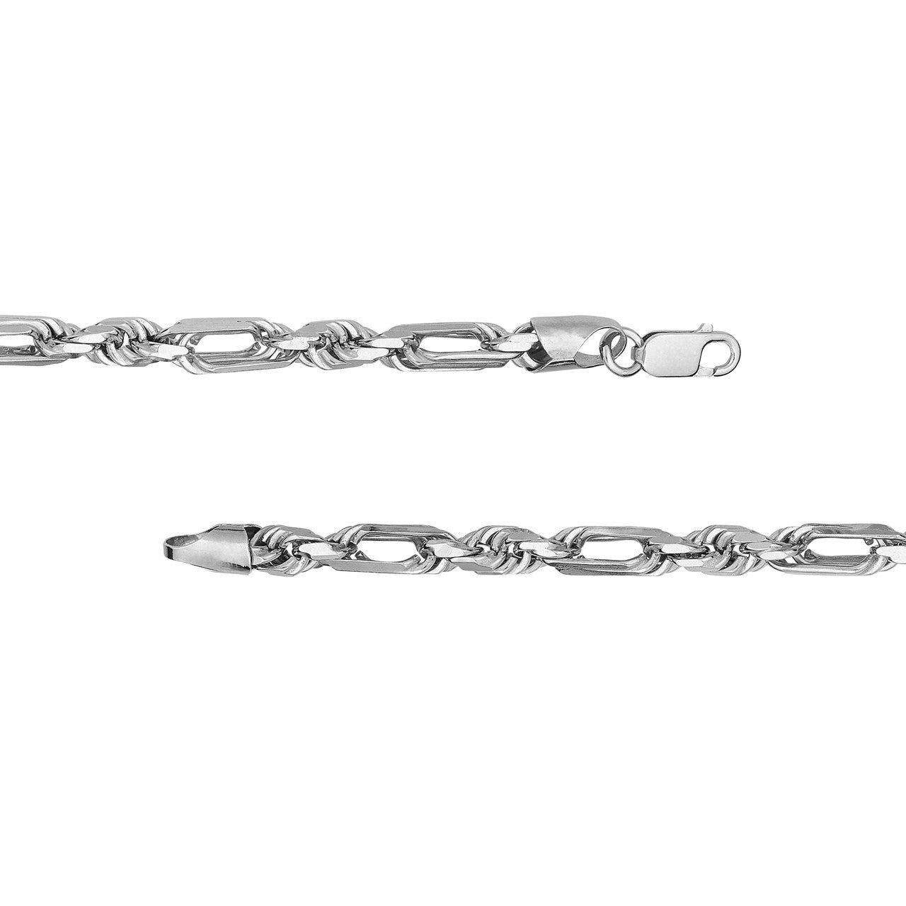 Birmingham Jewelry - Sterling Silver 5.80mm D/C Figarope Milano Chain - Birmingham Jewelry