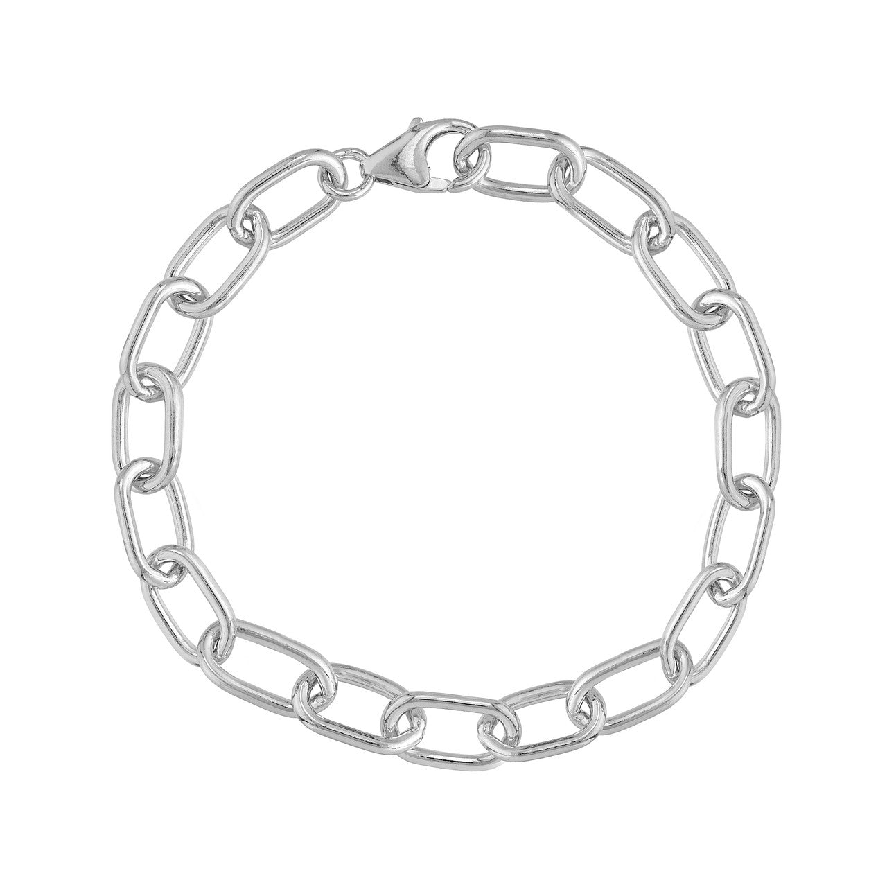 Birmingham Jewelry - Sterling Silver 8.90mm Round Paper Clip Bracelet - Birmingham Jewelry