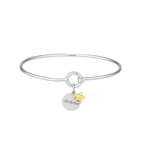 Birmingham Jewelry - Sterling Silver Believe Bangle with Star Dangle - Birmingham Jewelry