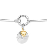 Birmingham Jewelry - Sterling Silver Mom Bangle with Heart Dangle - Birmingham Jewelry