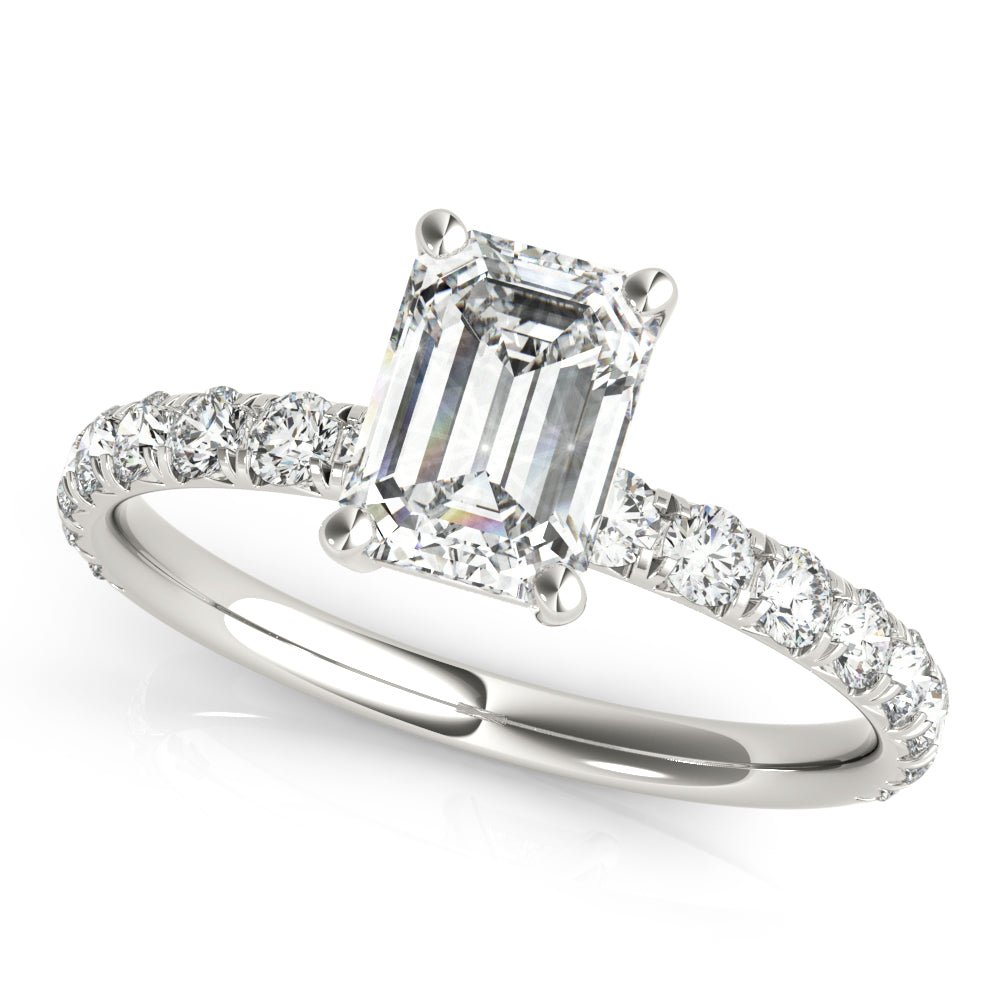 GemFindRB - SINGLE ROW FOR EMERALD CUT CENTER - Birmingham Jewelry