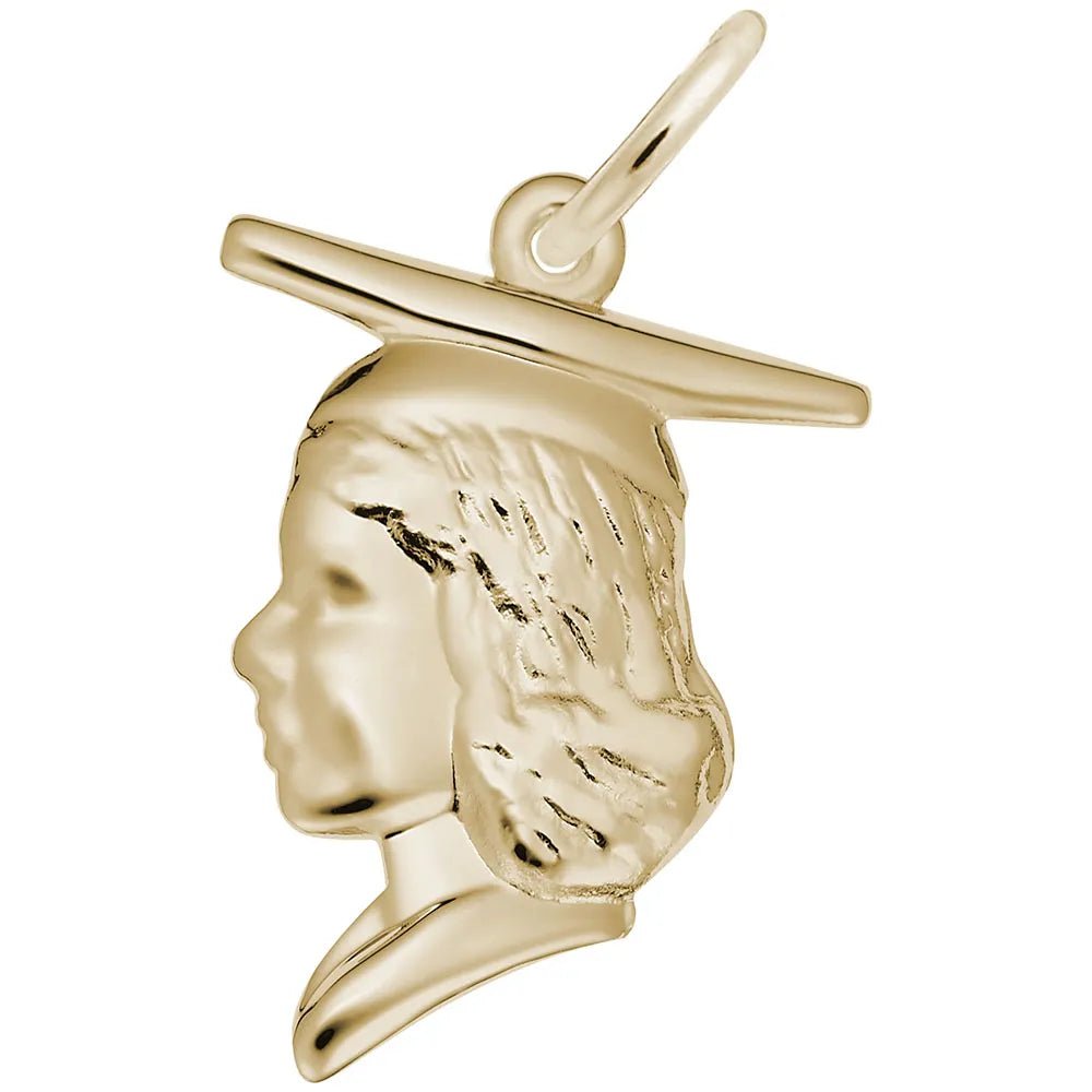 Rembrandt Charms - Rembrandt Charms - Female Graduate Head Charm - 0178 - Birmingham Jewelry