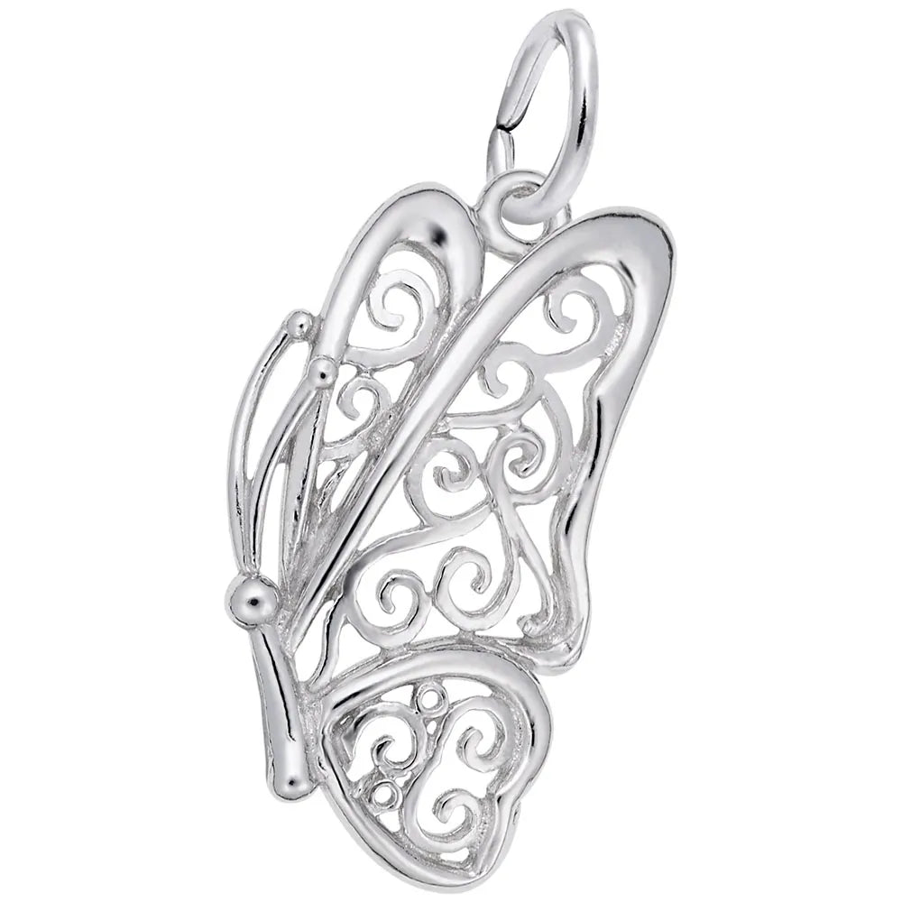 Rembrandt Charms - Rembrandt Charms - Filigree Butterfly Charm - 3763 - Birmingham Jewelry