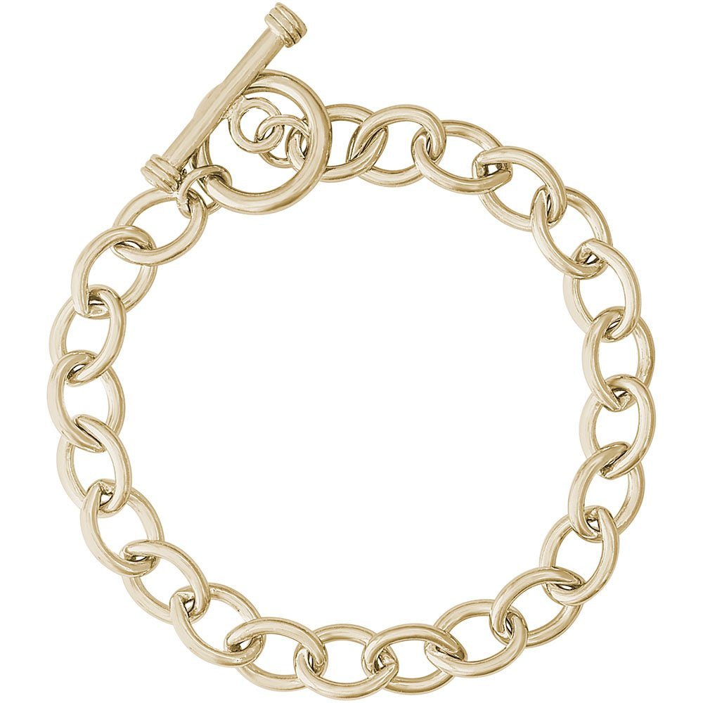 Rembrandt Charms - Rembrandt Charms - Open Cable link Classic Charm Bracelet With Toggle - 20 - 0502 - Birmingham Jewelry