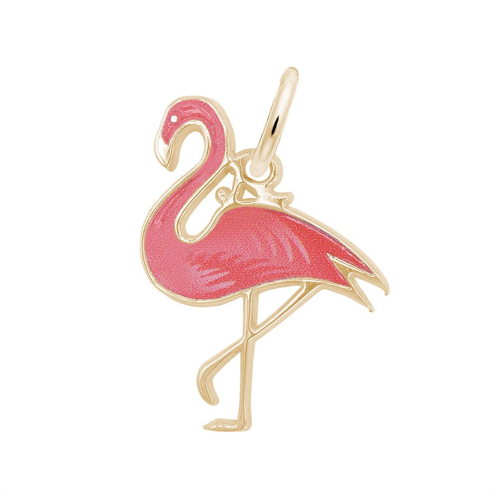 Rembrandt Charms - Painted Flamingo Charm - 1042-001 Rembrandt Charms Charm Birmingham Jewelry 