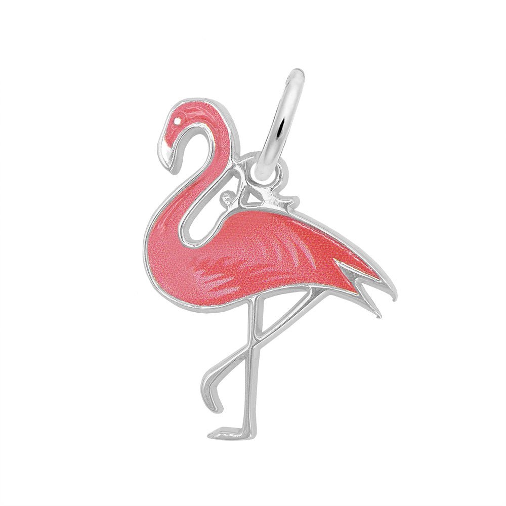 Rembrandt Charms - Painted Flamingo Charm - 1042-001 Rembrandt Charms Charm Birmingham Jewelry 