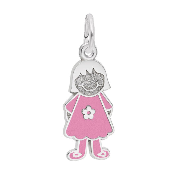 Rembrandt Charms - Rembrandt Charms - Painted Girl with Flower Dress Charm - 8424 - 001 - Birmingham Jewelry