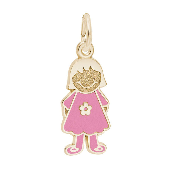 Rembrandt Charms - Rembrandt Charms - Painted Girl with Flower Dress Charm - 8424 - 001 - Birmingham Jewelry