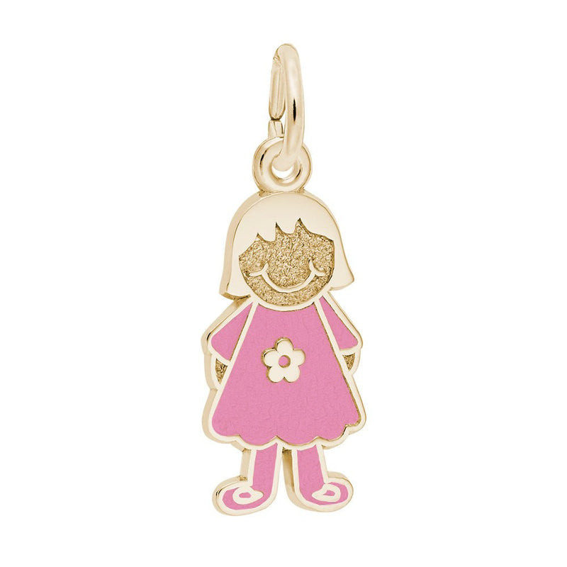 Rembrandt Charms - Rembrandt Charms - Painted Girl with Flower Dress Charm - 8424 - 001 - Birmingham Jewelry