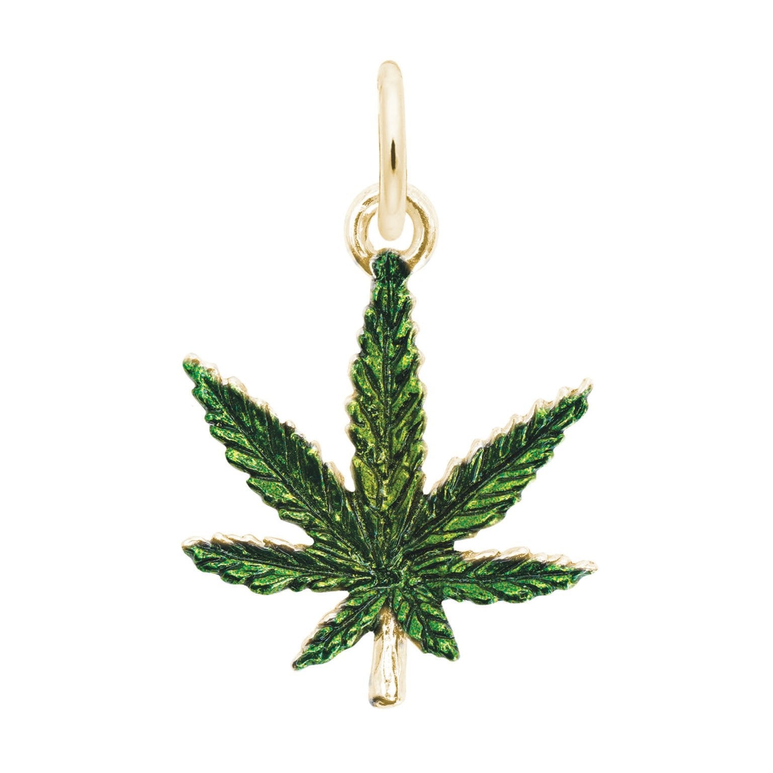 Rembrandt Charms - Rembrandt Charms - Painted Marijuana Leaf Charm - 4969 - 001 - Birmingham Jewelry