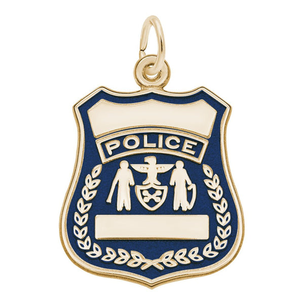 Rembrandt Charms - Rembrandt Charms - Painted Police Badge Charm - 3039 - 001 - Birmingham Jewelry