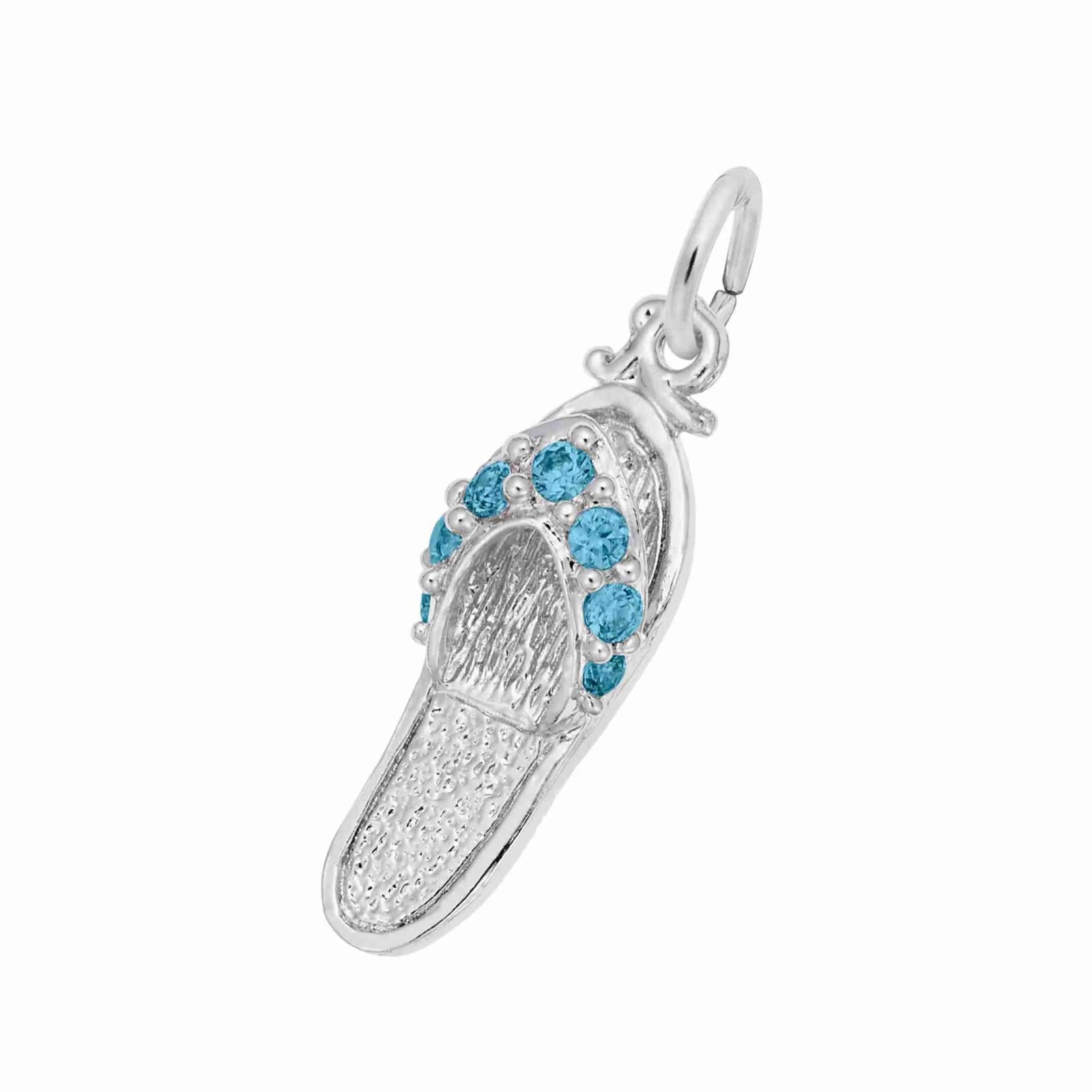 Rembrandt Charms - Rembrandt Charms - Sandal with Turquoise Stones Charm - 2730 - 12 - Birmingham Jewelry