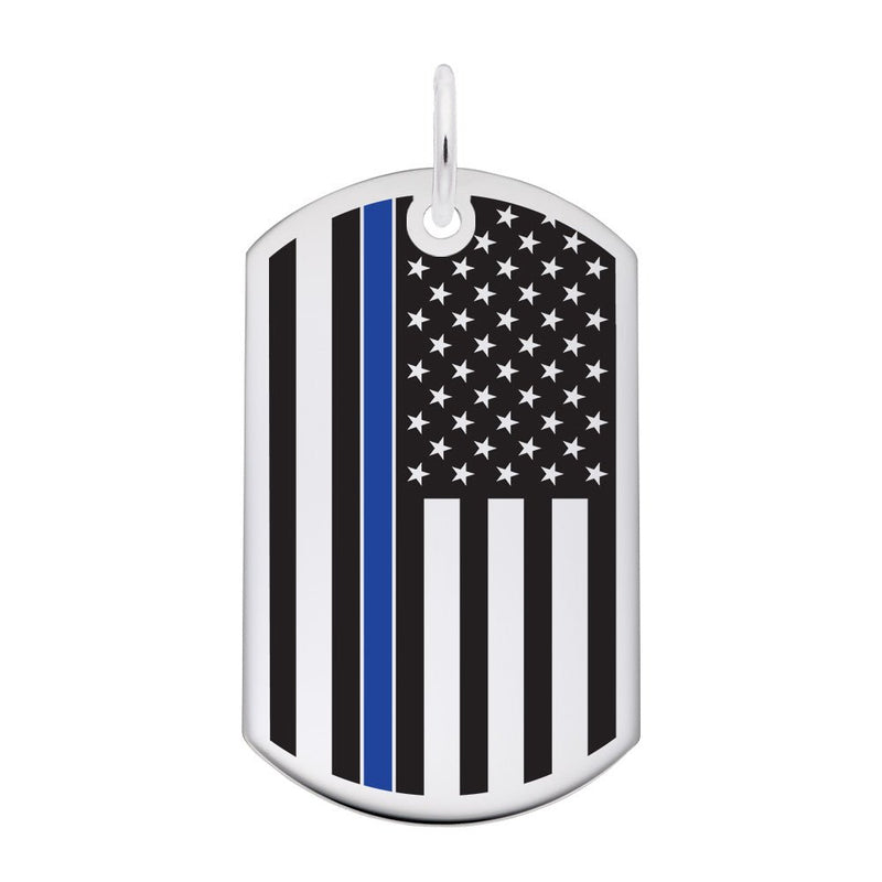 Rembrandt Charms - Rembrandt Charms - USA Flag with Blue Stripe - 8399-072 - Birmingham Jewelry