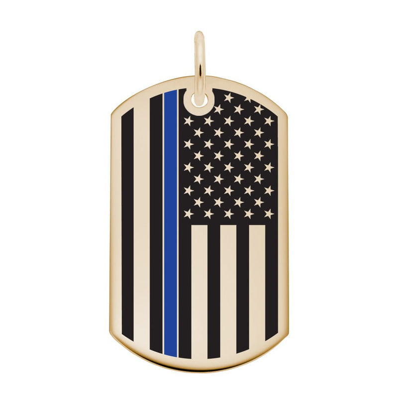 Rembrandt Charms - Rembrandt Charms - USA Flag with Blue Stripe - 8399-072 - Birmingham Jewelry