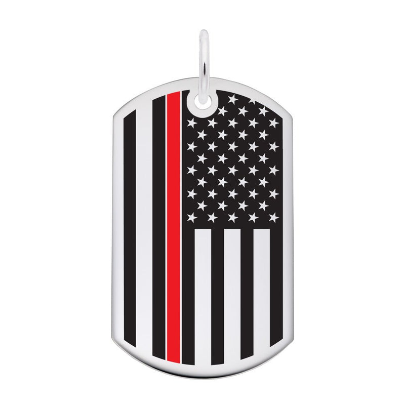 Rembrandt Charms - Rembrandt Charms - USA Flag with Red Stripe - 8399-071 - Birmingham Jewelry