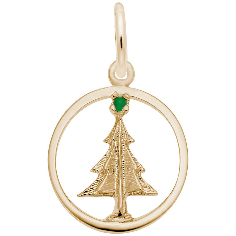 Rembrandt Charms - Christmas Tree Circle Charm - 1218 Rembrandt Charms Charm Birmingham Jewelry 