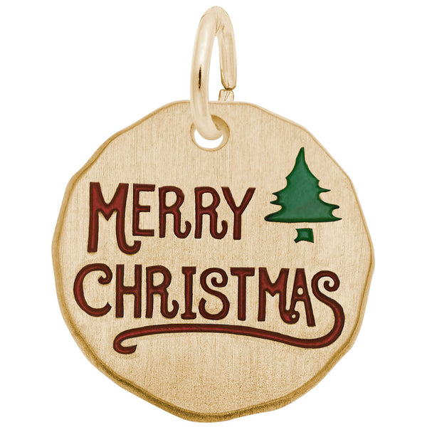 Rembrandt Charms - Merry Christmas Tag Charm - 1634 Rembrandt Charms Charm Birmingham Jewelry 