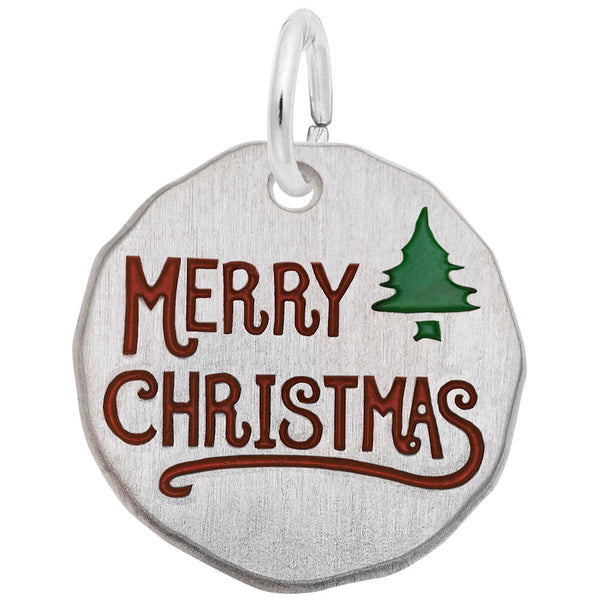 Rembrandt Charms - Merry Christmas Tag Charm - 1634 Rembrandt Charms Charm Birmingham Jewelry 