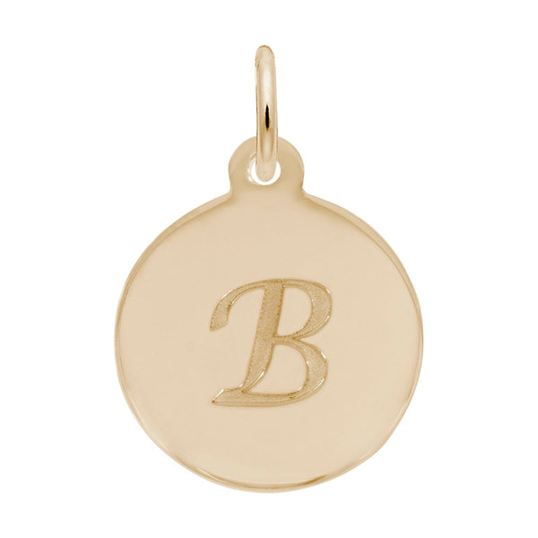 Rembrandt Charms - Script Initial Disc Charm-Letter B - 1896-002 Rembrandt Charms Charm Birmingham Jewelry 