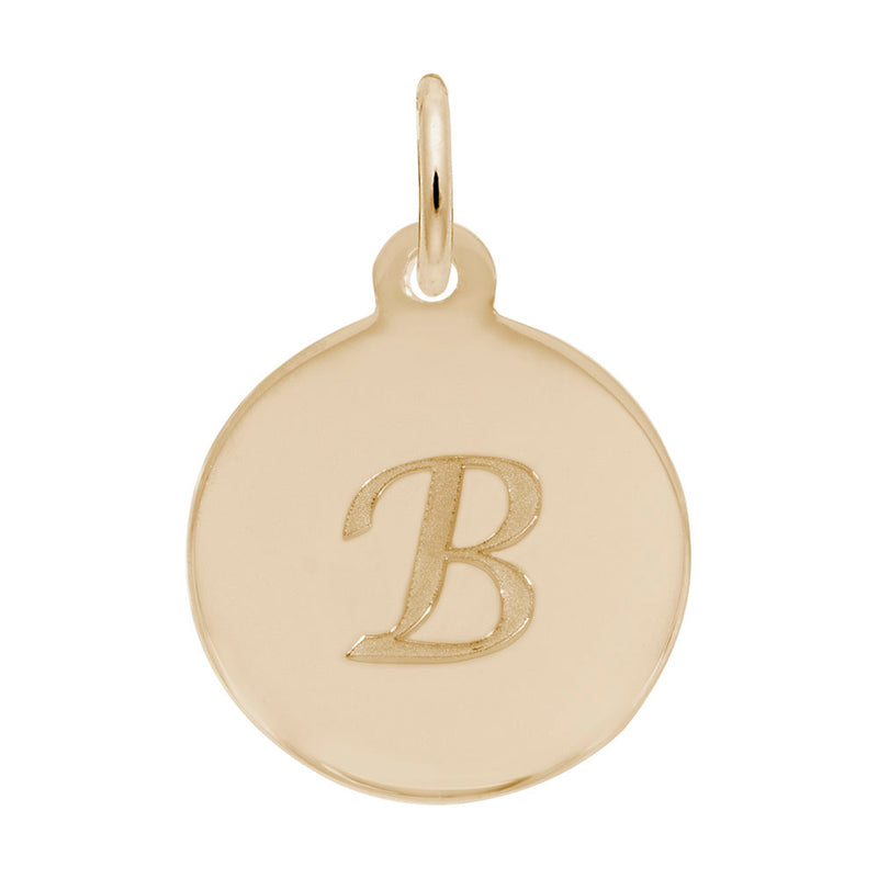 Rembrandt Charms - Script Initial Disc Charm-Letter B - 1896-002 Rembrandt Charms Charm Birmingham Jewelry 