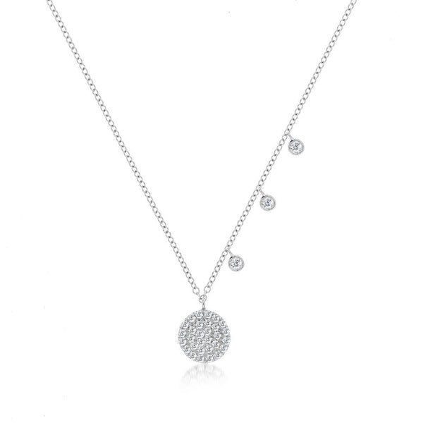 White Signature Disc Necklace - BJ1N7176 Meira T Necklace Birmingham Jewelry 