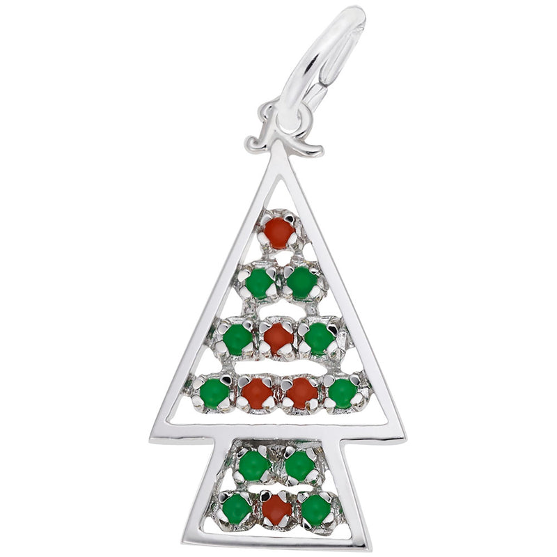 Rembrandt Charms - Beaded Christmas Tree Charm - 8187 Rembrandt Charms Charm Birmingham Jewelry 