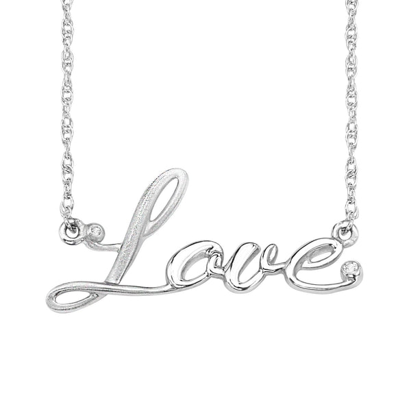 Silver "Love" Necklace - BJEESP238D Birmingham Jewelry Silver Necklace Birmingham Jewelry 