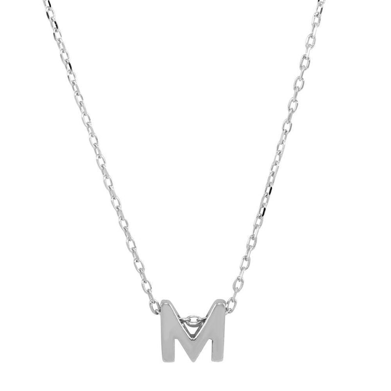 Small Initial M Necklace (Silver) Birmingham Jewelry Silver Necklace Birmingham Jewelry 