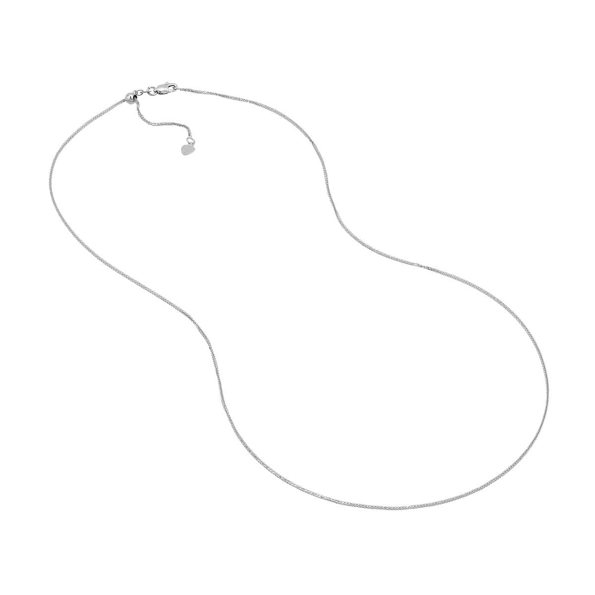 14K Gold 1.15mm Square Wheat Chain with Slider Bead Birmingham Jewelry Chain Birmingham Jewelry 
