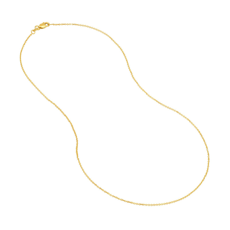 14K Gold 1.05mm D/C Cable Chain with Lobster Lock Birmingham Jewelry Chain Birmingham Jewelry 