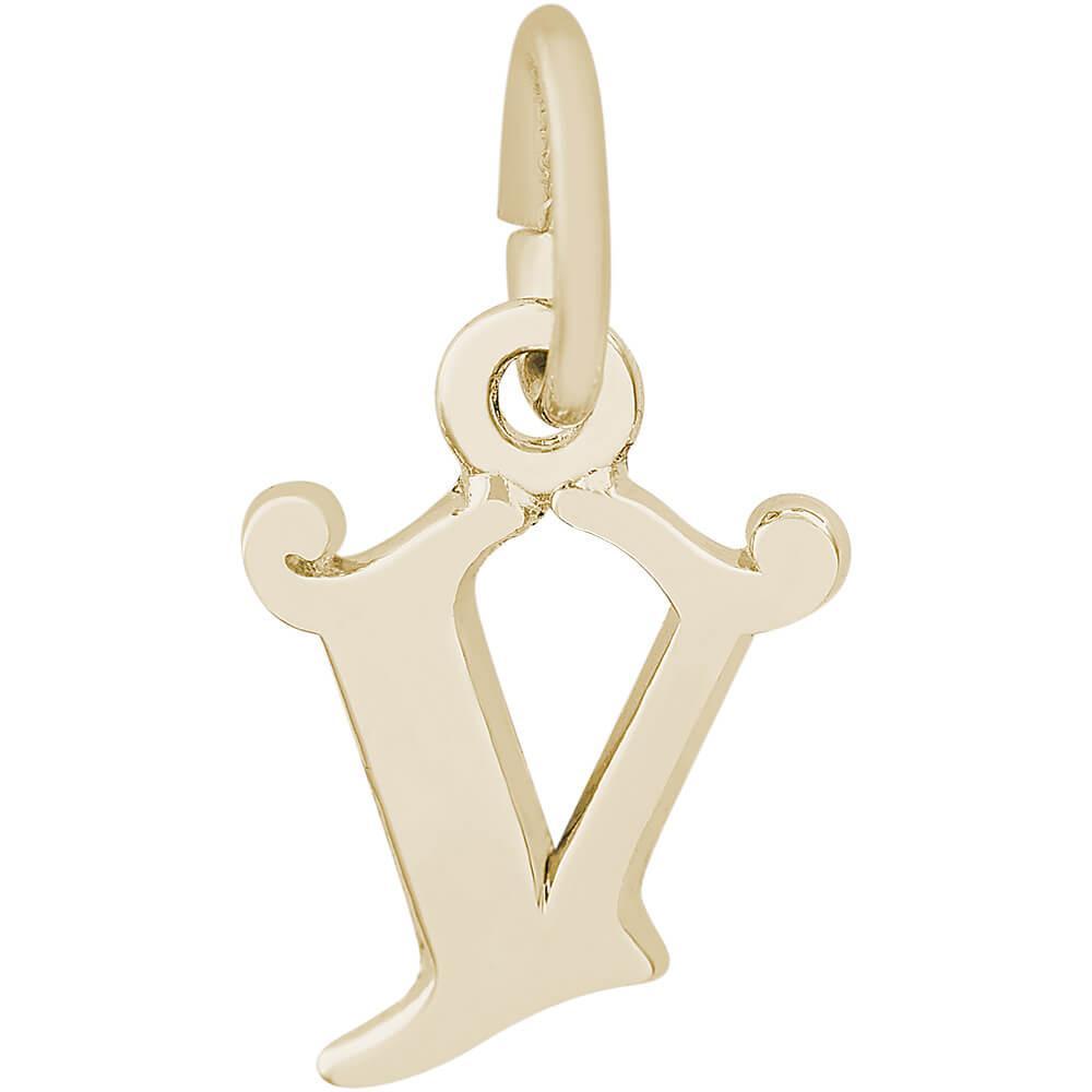 Rembrandt Charms - Curly Initial Accent Charm - 4765 "10K GOLD" Rembrandt Charms Charm Birmingham Jewelry 