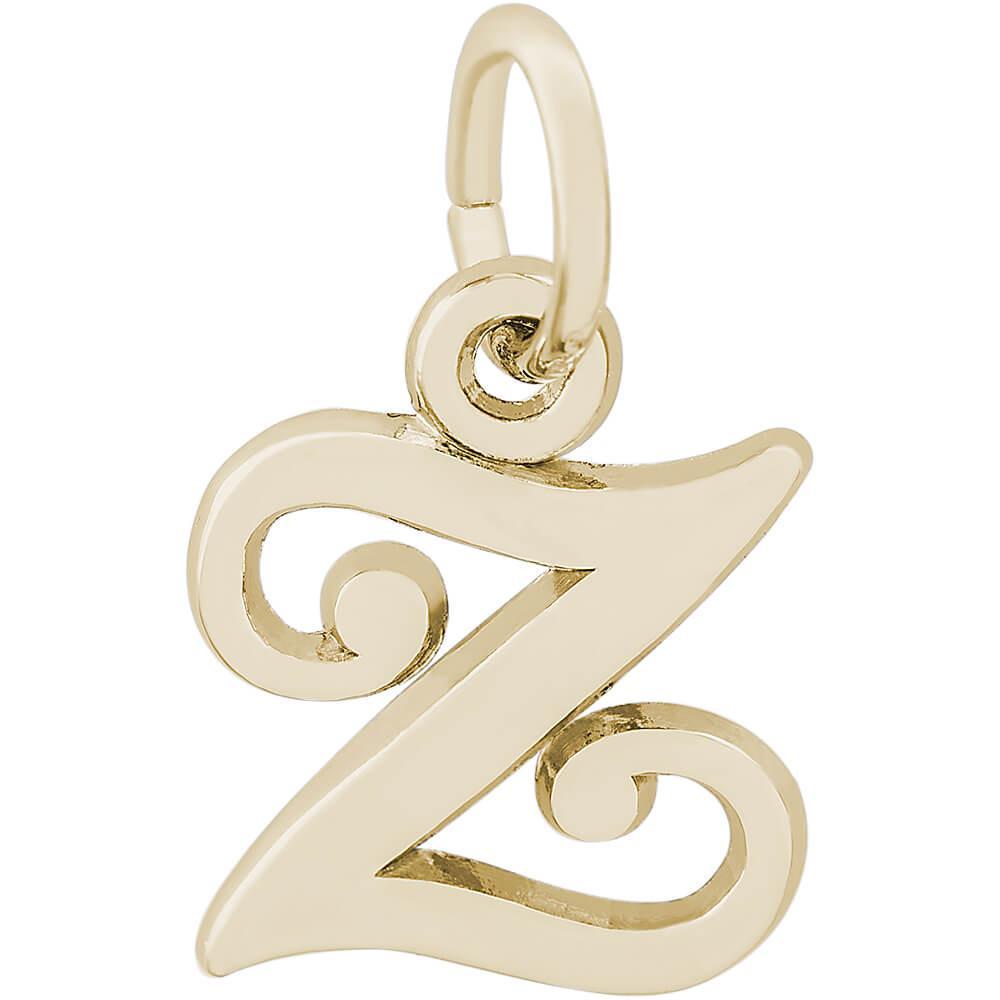 Rembrandt Charms - Curly Initial Accent Charm - 4765 "10K GOLD" Rembrandt Charms Charm Birmingham Jewelry 