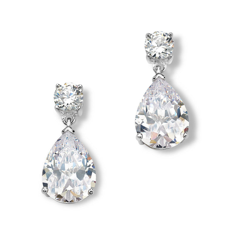 Silver Pear Shape Earrings - BJSESE822 Birmingham Jewelry Silver Earrings Birmingham Jewelry 