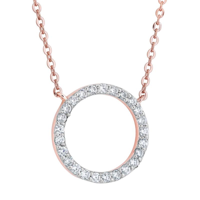 Silver Circle Necklace - BJSESP404RP Birmingham Jewelry Silver Necklace Birmingham Jewelry 
