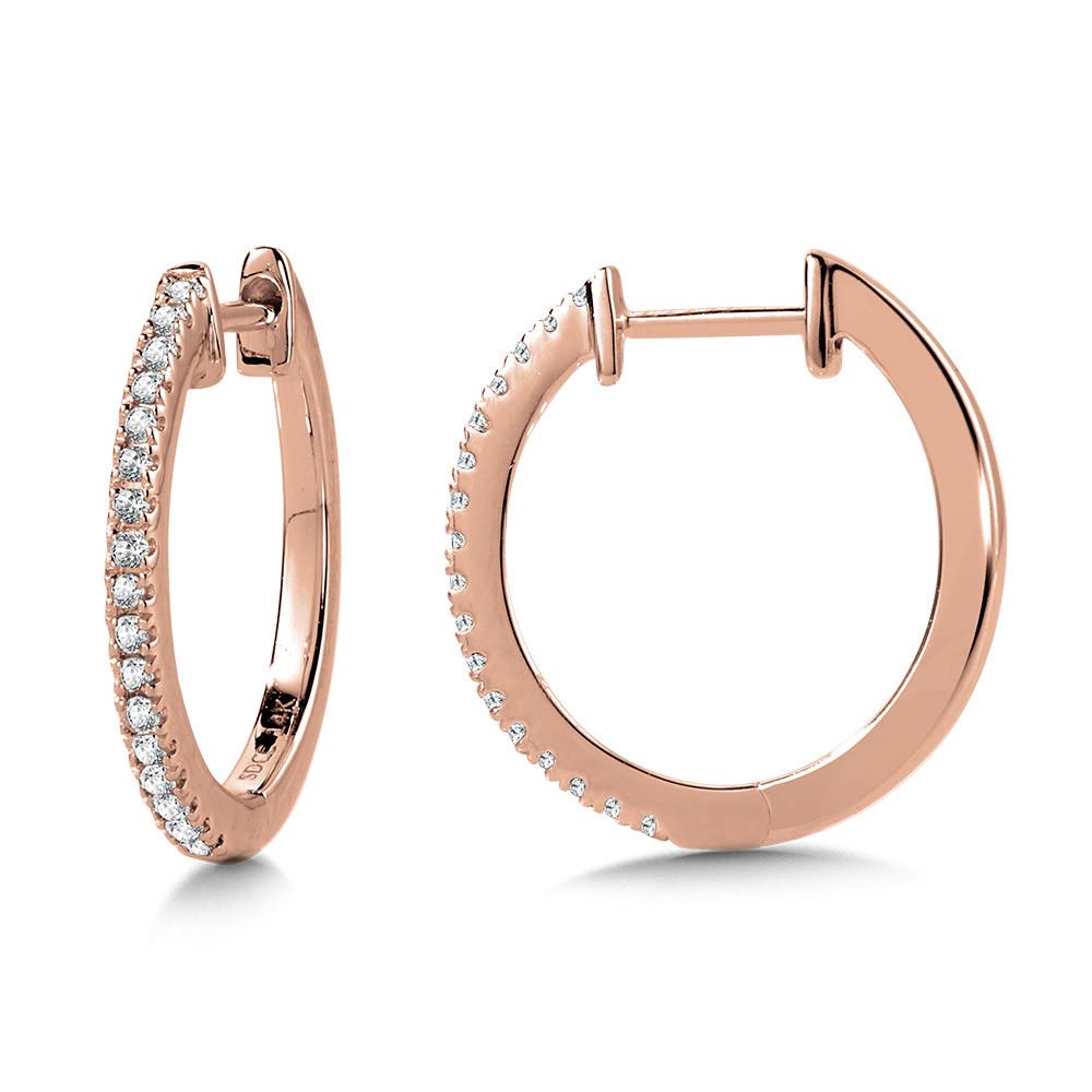 14K GOLD ROUND DIAMOND HUGGIE HOOP EARRINGS Birmingham Jewelry Earrings Birmingham Jewelry 
