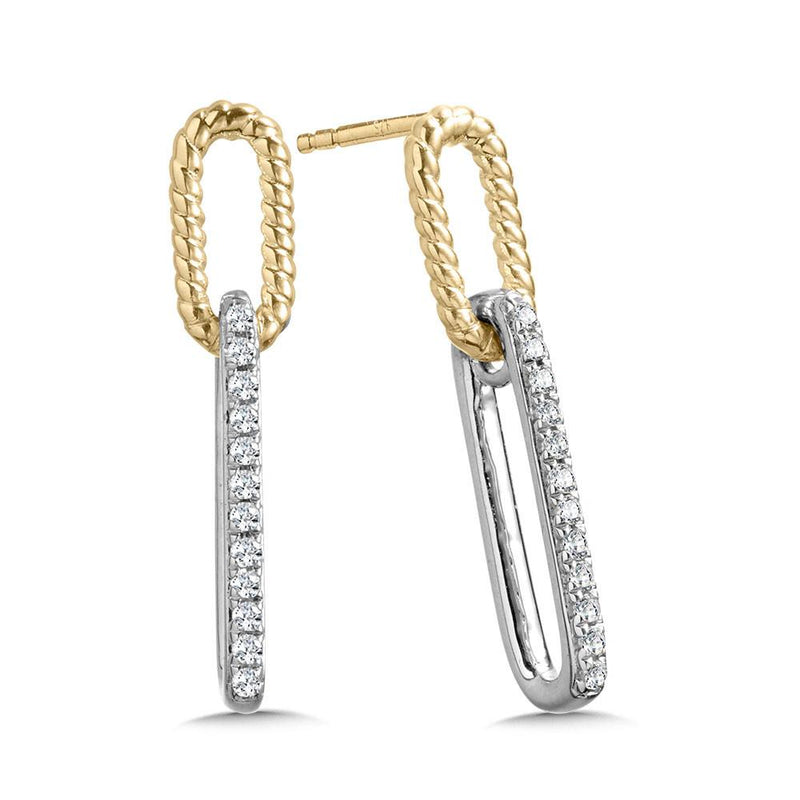 10K 2-LOOP PAPERCLIP DIAMOND EARRINGS Birmingham Jewelry Earrings Birmingham Jewelry 
