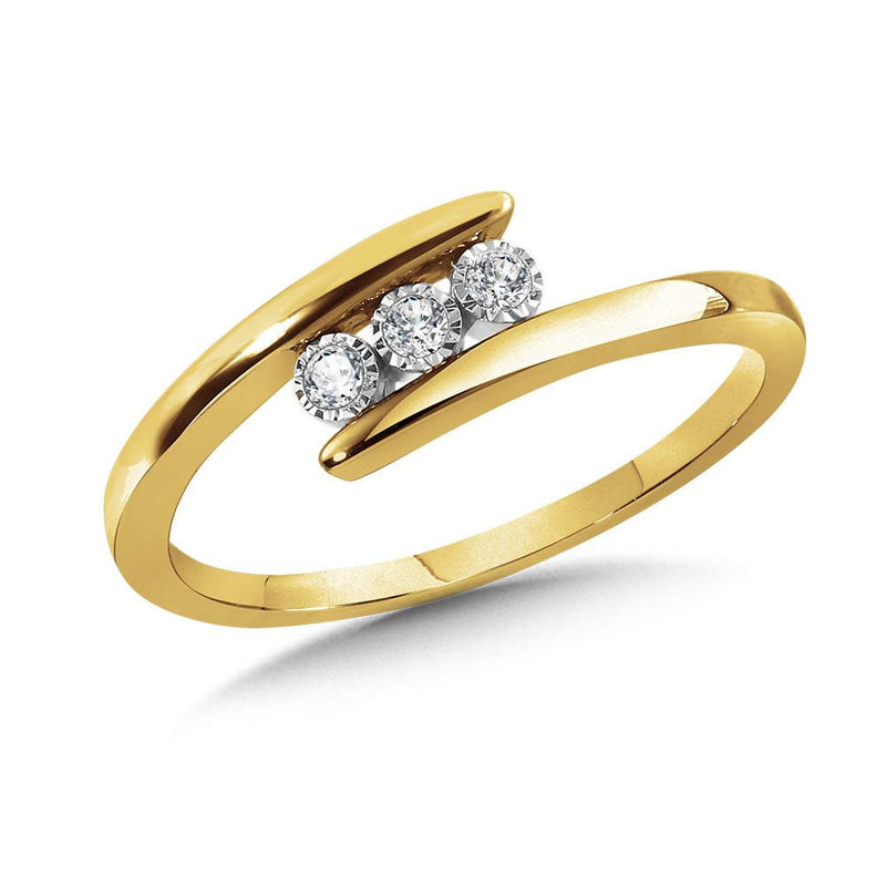 10K 3-STONE DIAMOND BYPASS RING Birmingham Jewelry Ring Birmingham Jewelry 
