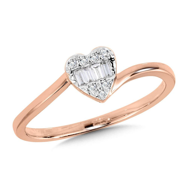 10K BAGUETTE DIAMOND BYPASS HEART RING Birmingham Jewelry Ring Birmingham Jewelry 