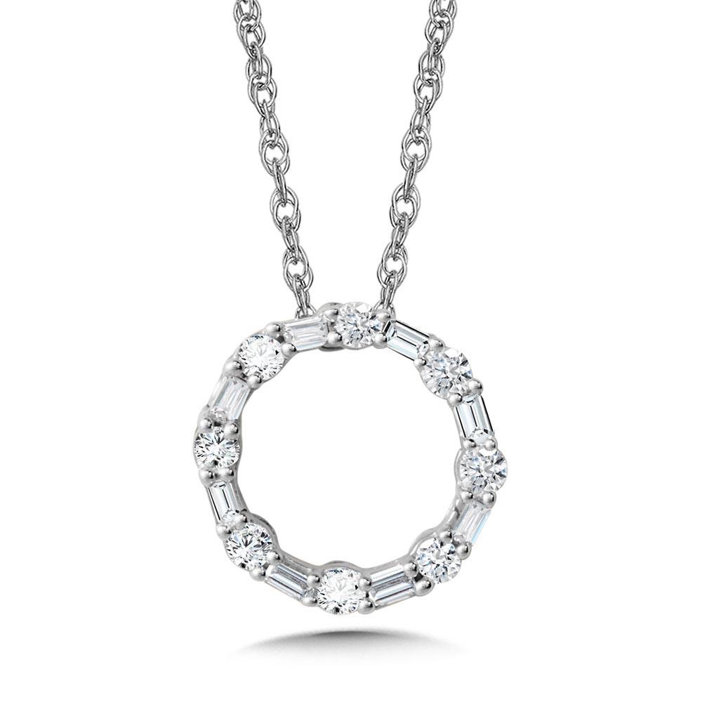 10K BAGUETTE DIAMOND CIRCULAR PENDANT Birmingham Jewelry Pendant Birmingham Jewelry 