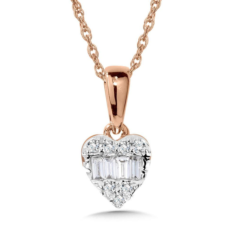 10K BAGUETTE DIAMOND HEART PENDANT Birmingham Jewelry Pendant Birmingham Jewelry 