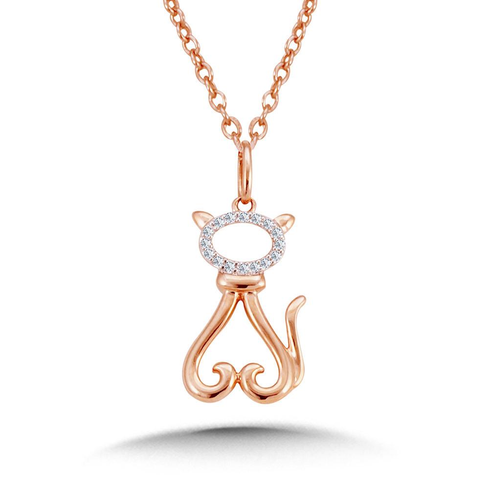 10K DIAMOND CAT PENDANT Birmingham Jewelry Pendant Birmingham Jewelry 