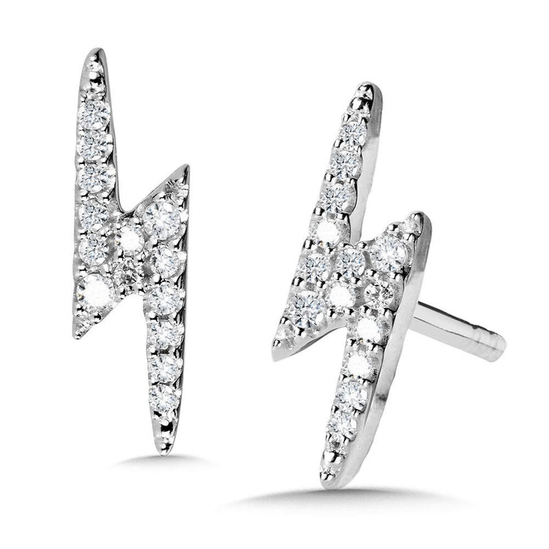 10K DIAMOND LIGHTNING BOLT STUD EARRINGS Birmingham Jewelry Earrings Birmingham Jewelry 
