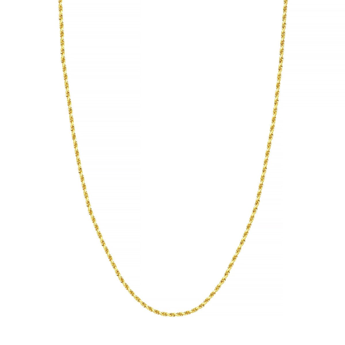 10K Gold 2.15mm D/C Rope Chain with Lobster Lock Birmingham Jewelry Chain Birmingham Jewelry 