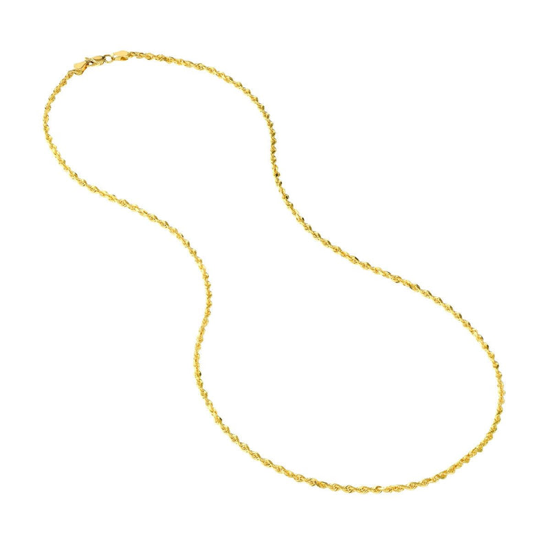 10K Gold 2.15mm D/C Rope Chain with Lobster Lock Birmingham Jewelry Chain Birmingham Jewelry 